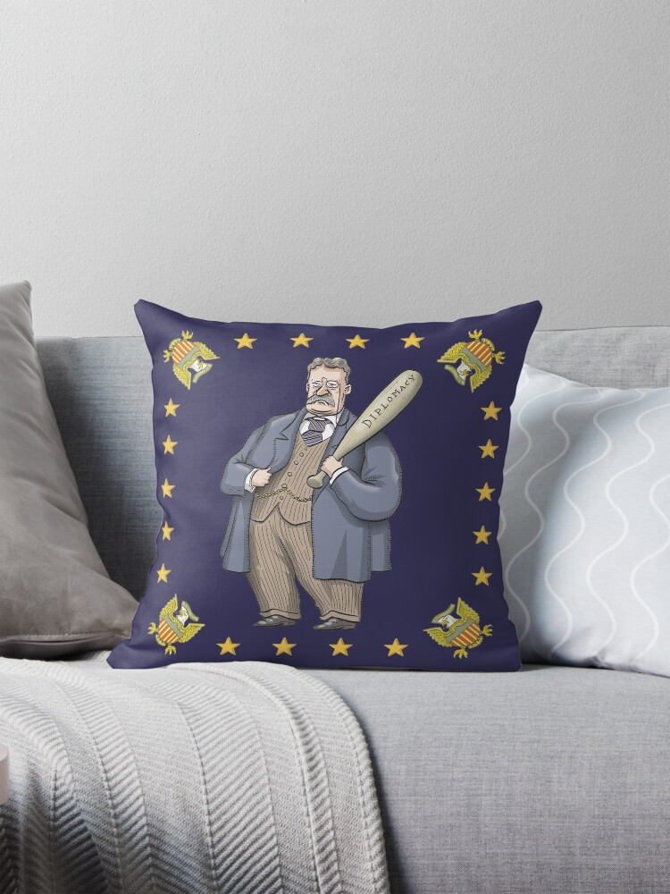 Thumbnail 1 of 4, Pillow, Theodore Roosevelt designed and sold by MacKaycartoons.