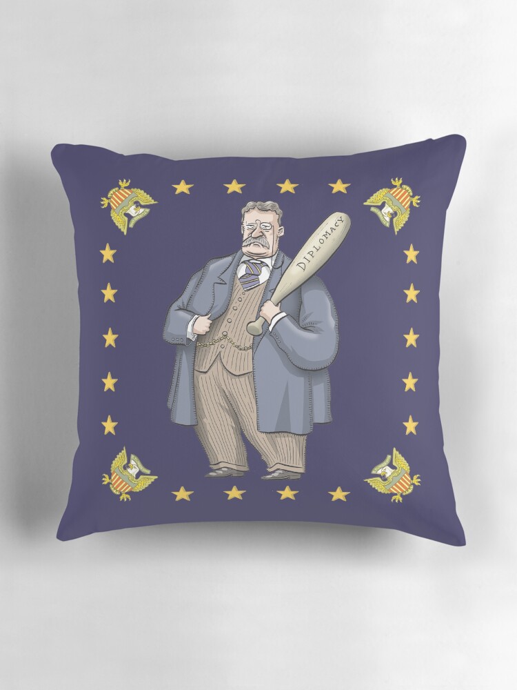 Thumbnail 3 of 4, Pillow, Theodore Roosevelt designed and sold by MacKaycartoons.