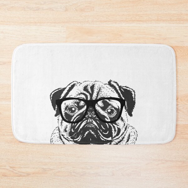 Item preview, Hipster Pug Dog Line Drawing designed and sold by thepawster.