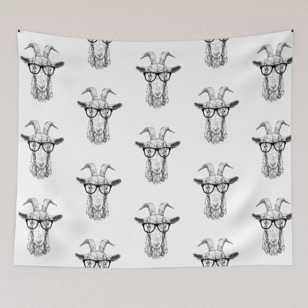 Item preview, Hipster Goat Farm Animal Line Drawing designed and sold by thepawster.