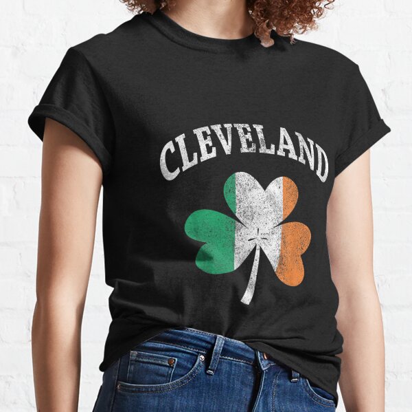 Cleveland Cavaliers NBA Store Women's V-Neck St. Patrick's Day Shamrock GRAY