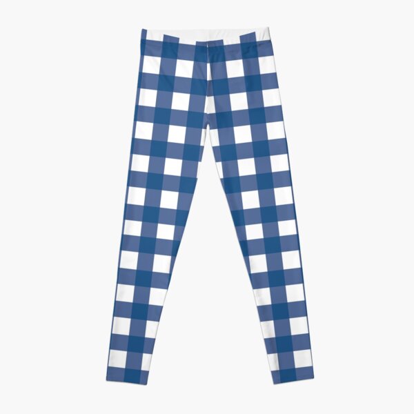 Blue Gingham Pattern Leggings