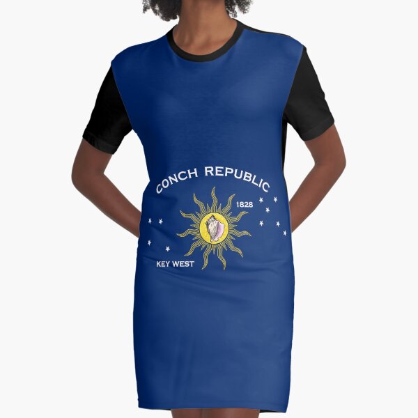 Conch Republic Flag Key West Florida Graphic T-Shirt Dress