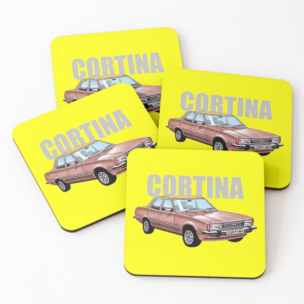 Item preview, Ford Cortina Mk4 saloon illustration with text designed and sold by Retroblast.