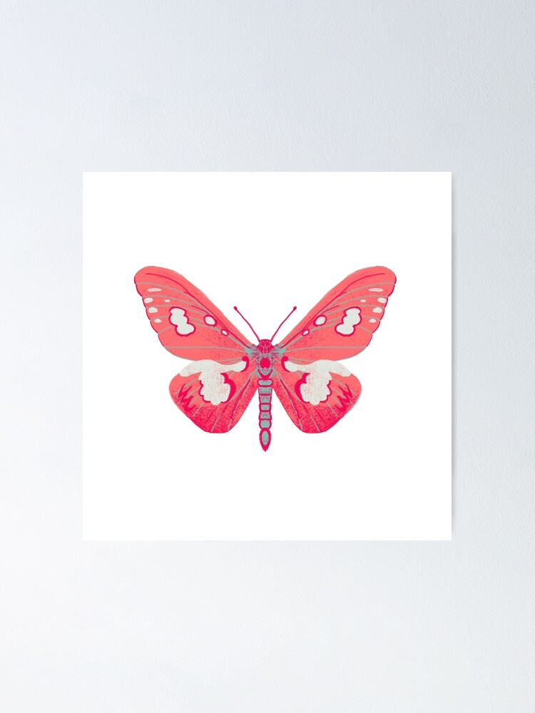 Poster Autocollant Papillon Rose Art Papillon Papillon Rose Lepidopterie Papillons De Nuit Papillon De Nuit Autocollant De Sorciere Autocollant Papillon Papillons Papillons De Nuit Par Papersparrow Redbubble