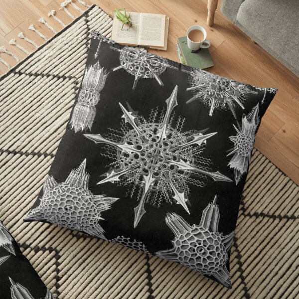Haeckel Acanthophracta Drawing Floor Pillow
