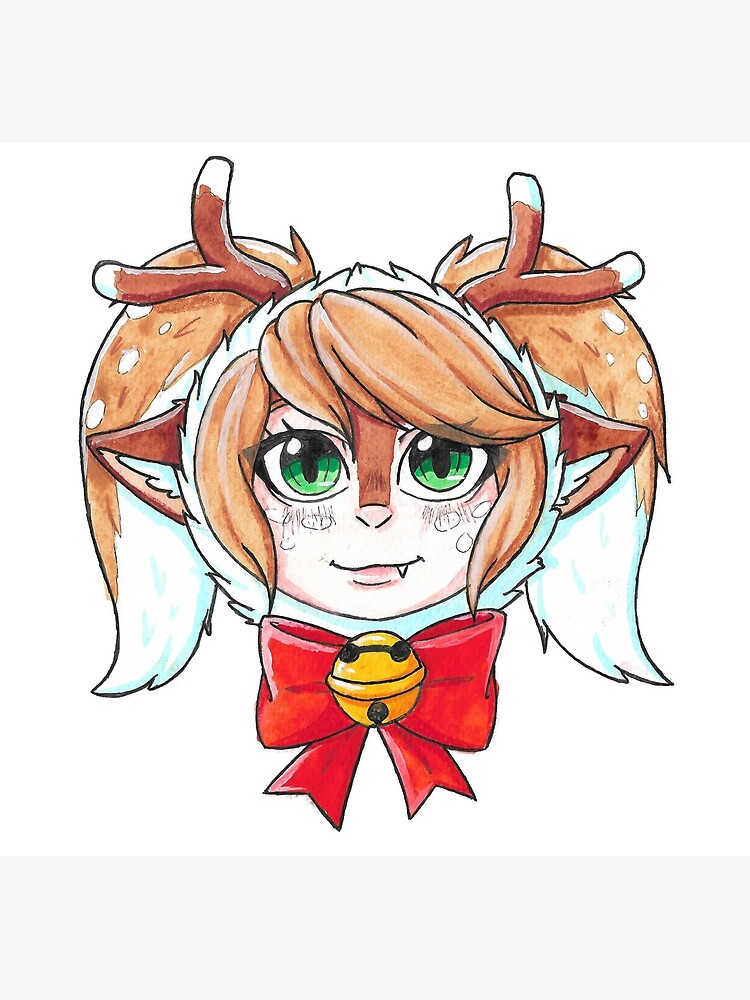 Snow Fawn Poppy headshot Poster for Sale by animecat33