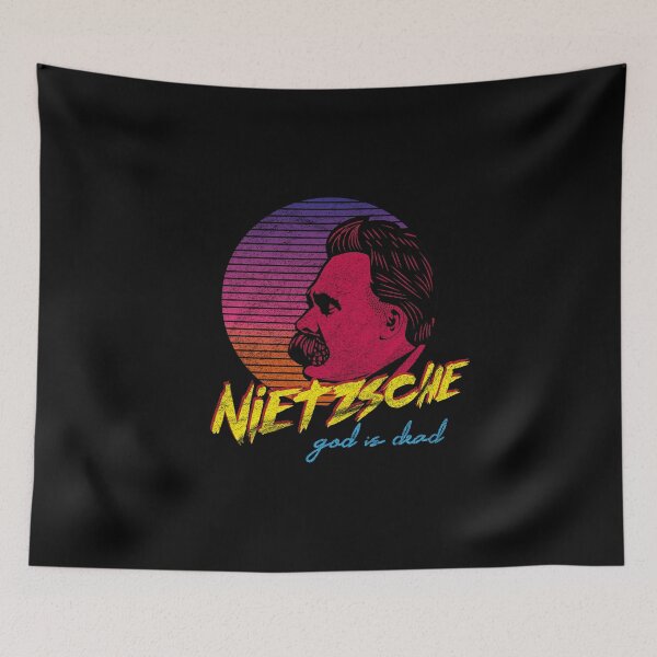 Item preview, God Is Dead Nietzsche Vintage Philosophy Nihilism Design Outrun Retro designed and sold by A-Fashion.
