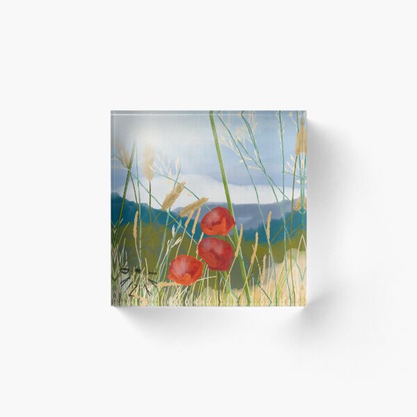 Wild Poppies Acrylic Block