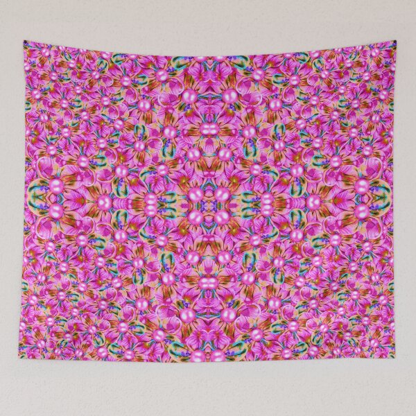 Item preview, Abstract sewn pink flowers designed and sold by homemadecreate.