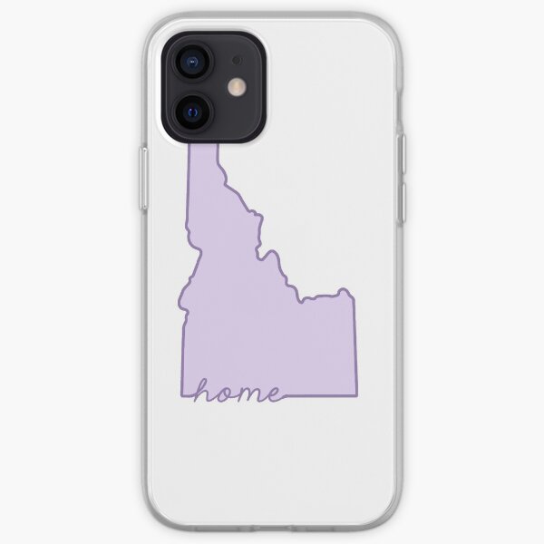Idaho Home State Outline Purple iPhone Soft Case