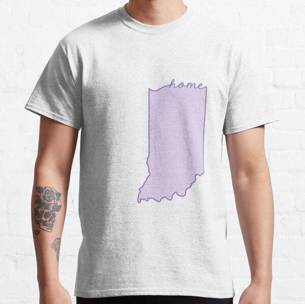 Indiana Home State Outline Purple Classic T-Shirt