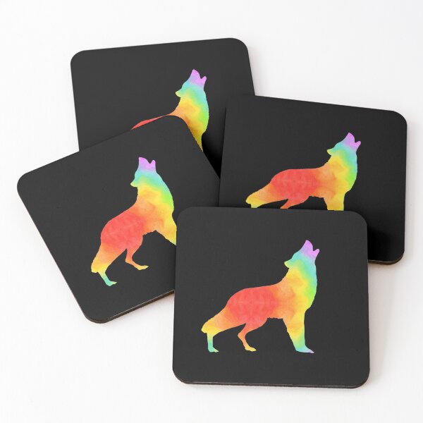 Item preview, Rainbow Howling Wolf designed and sold by FaithAndForest.