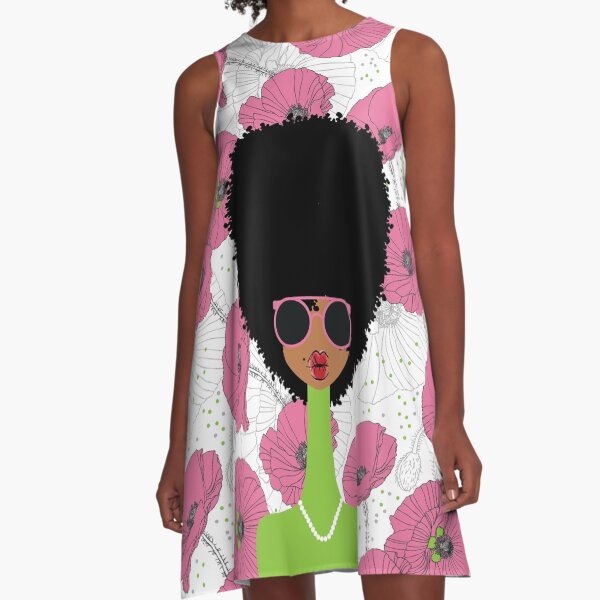 Just a Girl in a Pink and Green World A-Line Dress