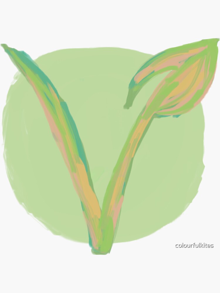 "Vegan V in circle" Sticker for Sale by colourfulkites Redbubble