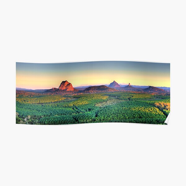 Glasshouse Mountain Panoramic Poster