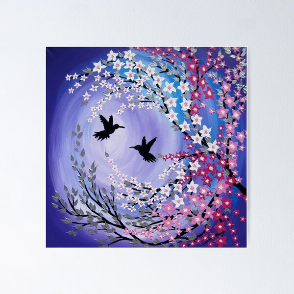 Item preview, I Found You - mauve humming birds designed and sold by cathyjacobs.