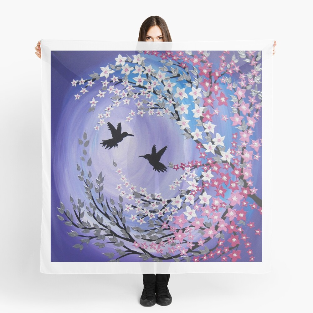 I Found You - mauve humming birds Scarf