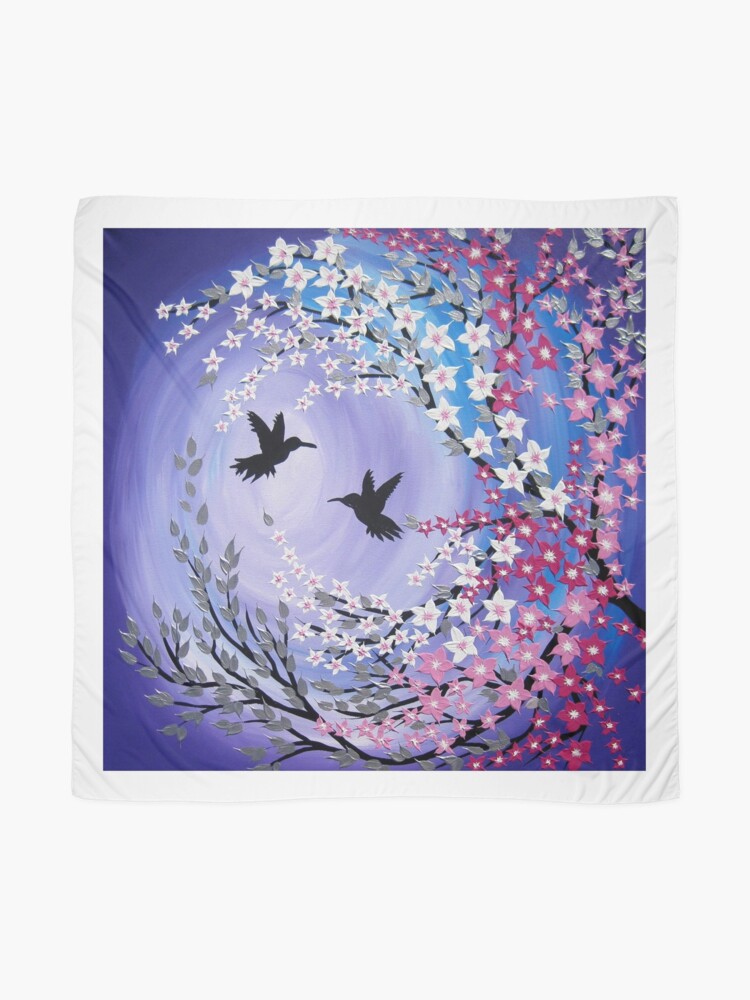 Alternate view of I Found You - mauve humming birds Scarf