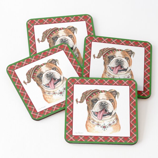 Item preview, Red Christmas Plaid with Dog H designed and sold by Jean Plout.