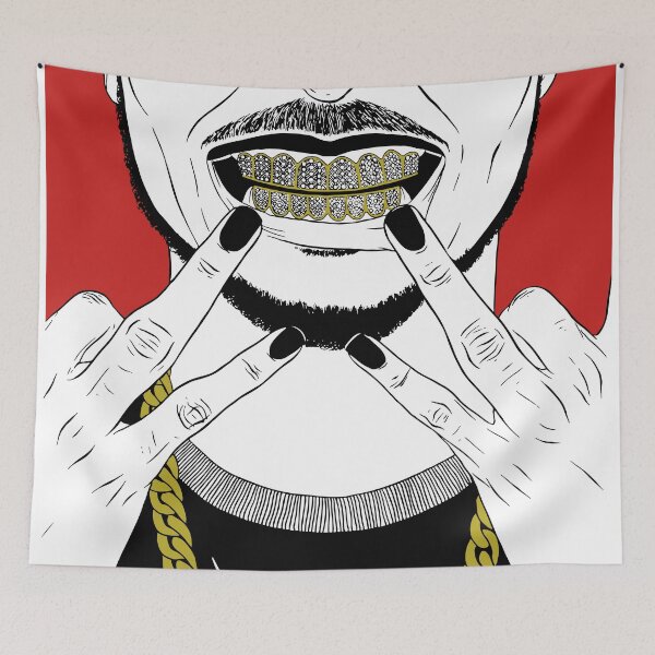 Item preview, Illustration Trap Life, grillz of diamonds and gold designed and sold by inker20.