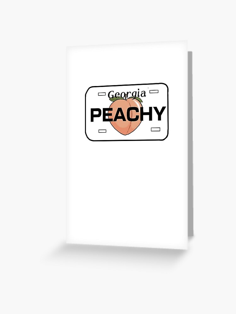 Georgia Peach License Plate Greeting Card By Peytatochips Redbubble