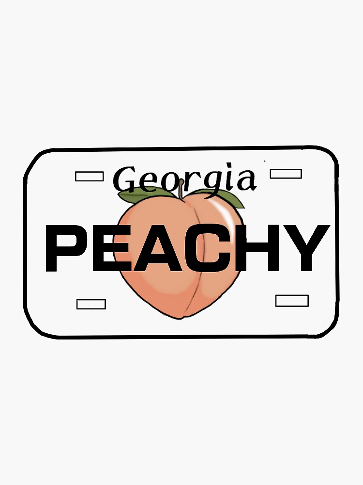 Peach License Plate" Sticker by PeytatoChips Redbubble