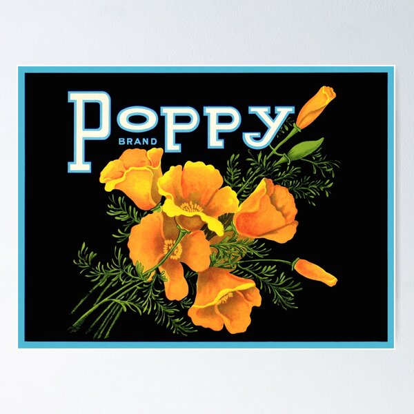 Item preview, Poppy Brand Label Advertisment Vintage Reproduction designed and sold by vintagerepros.