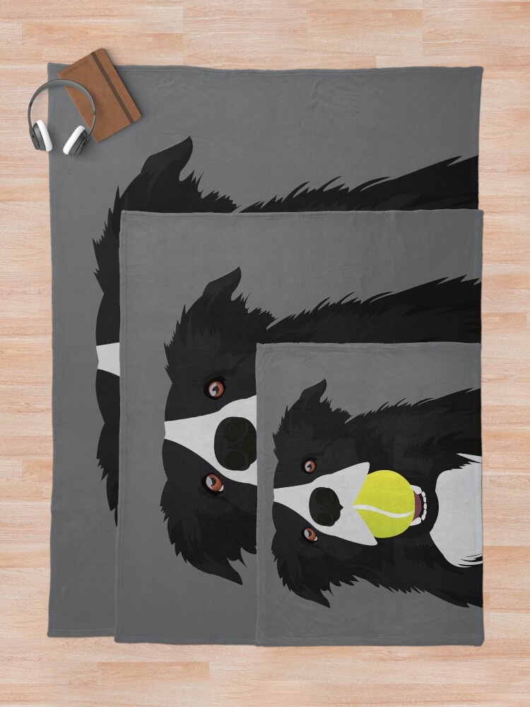 Alternate view of Border Collie with a Tennis Ball Throw Blanket