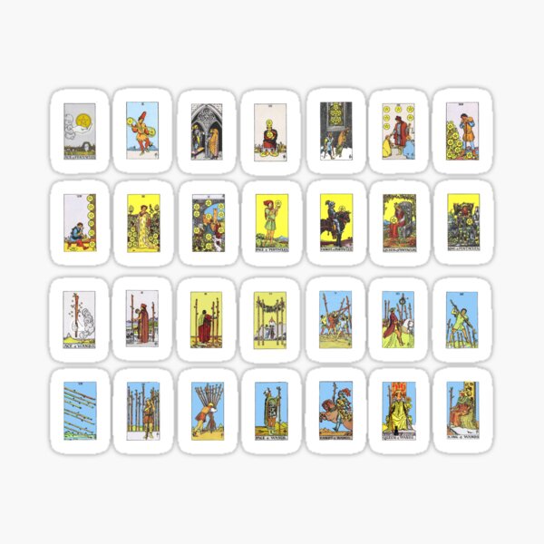 Item preview, Tarot Card Sticker Set - Wands and Pentacles Suites designed and sold by elevens.