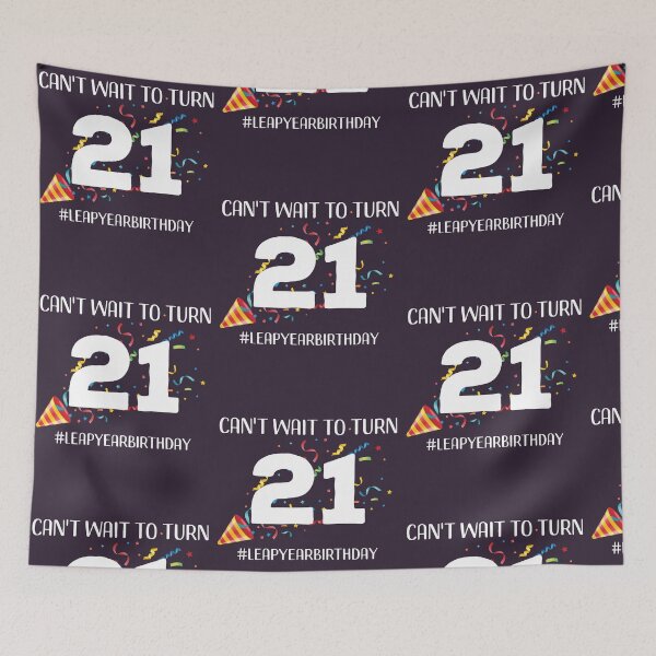Item preview, Funny Leap Year 84th Birthday Leapling Can't Wait to Turn 21 print designed and sold by doodabobs.