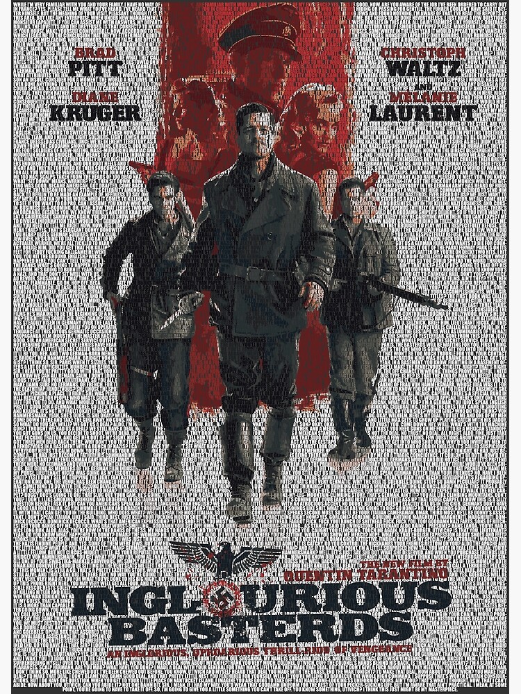 "Text Portrait of Inglourious Basterds with full script of the movie