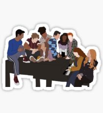 HSMTMTS cast on piano Sticker
