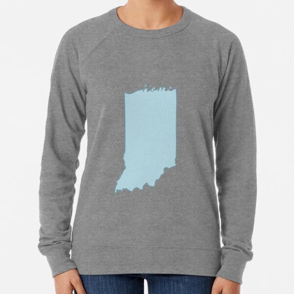 Indiana Home State Outline Blue Lightweight Sweatshirt