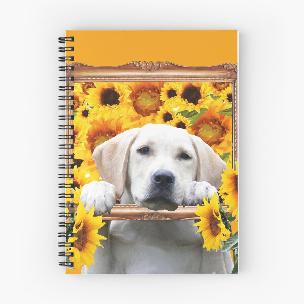 Item preview, Golden retriever in baroque picture frame with sunflowers designed and sold by Move-Art.