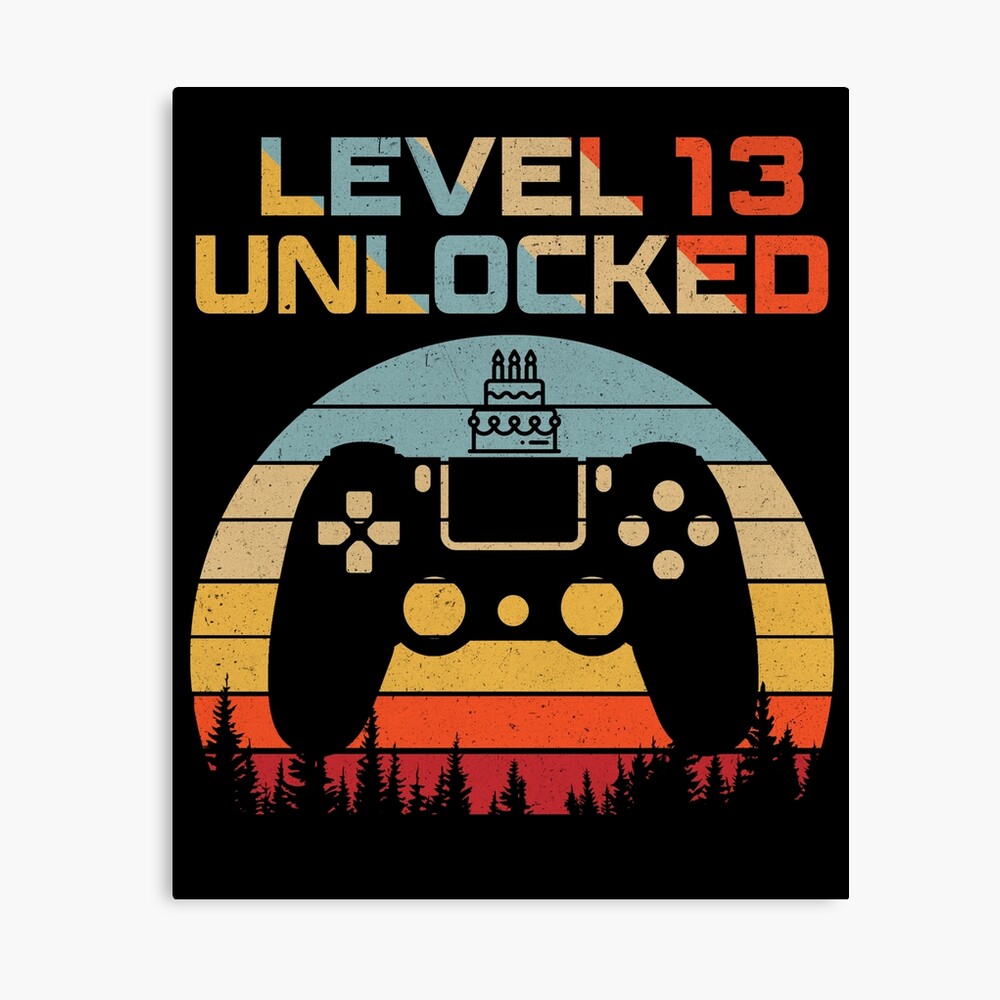 Impression Photo Niveau 13 Debloque Genial Depuis Que Le Cadeau D Anniversaire De Gamer Pour Les Enfants Garcons Et Filles A 13 Ans Par Leoadam Redbubble