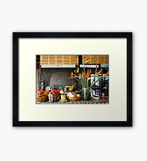still life with vegetables Framed Print