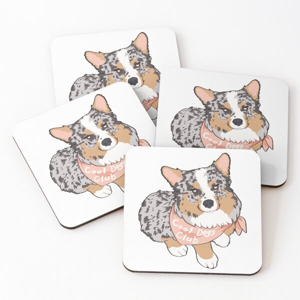 Item preview, COOL DOGS CLUB Red Merle Aussie / red Merle Australian Shepherd Dog designed and sold by Ivy Fox Illustration.