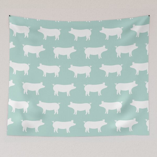 Item preview, Pigs - piggies on mint designed and sold by littlearrow.