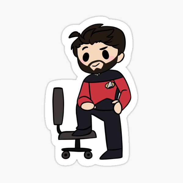 Item preview, Commander Riker Sticker designed and sold by LavenderCream.