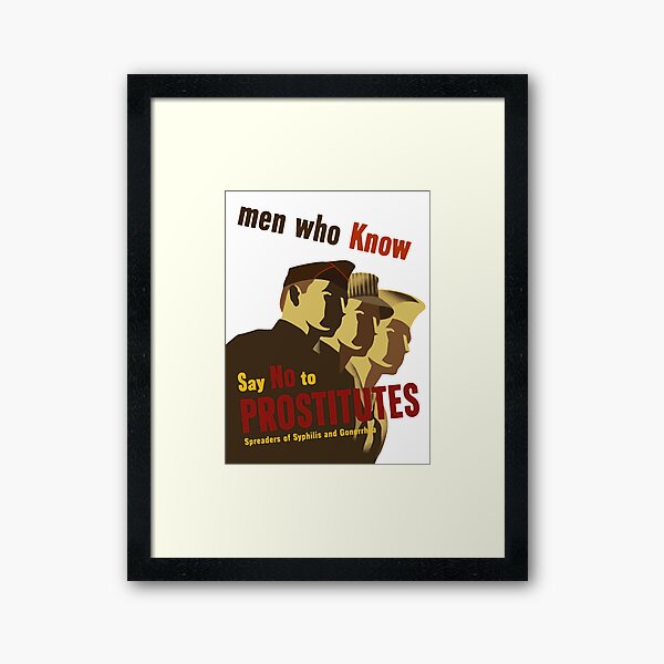 Vista previa del artículo con la obra «1940 Hombres que saben decir no a las prostitutas Segunda Guerra Mundial», diseñado y vendido por digitalvintage.