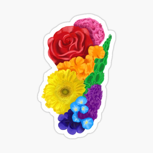 Item preview, subtle gay pride flowers designed and sold by LittleFinds.