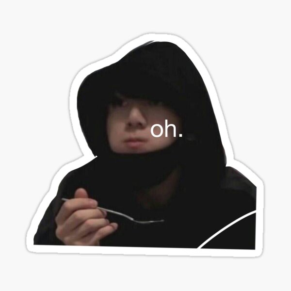 Artikel-Vorschau von Jungkook 'Oh' Meme-Aufkleber, designt und verkauft von bagtag101.