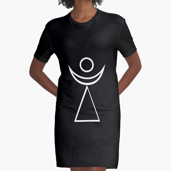 Ancient Sacred Symbol Graphic T-Shirt Dress