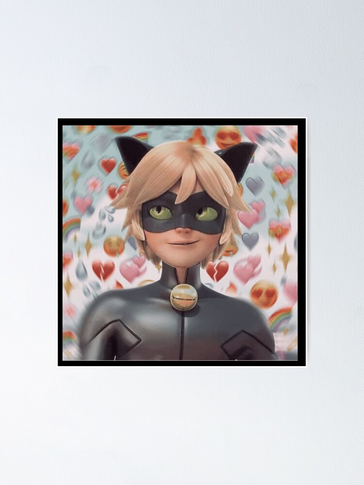 Cat Noir Edit Sticker Pillow Poster By Modmomo Redbubble