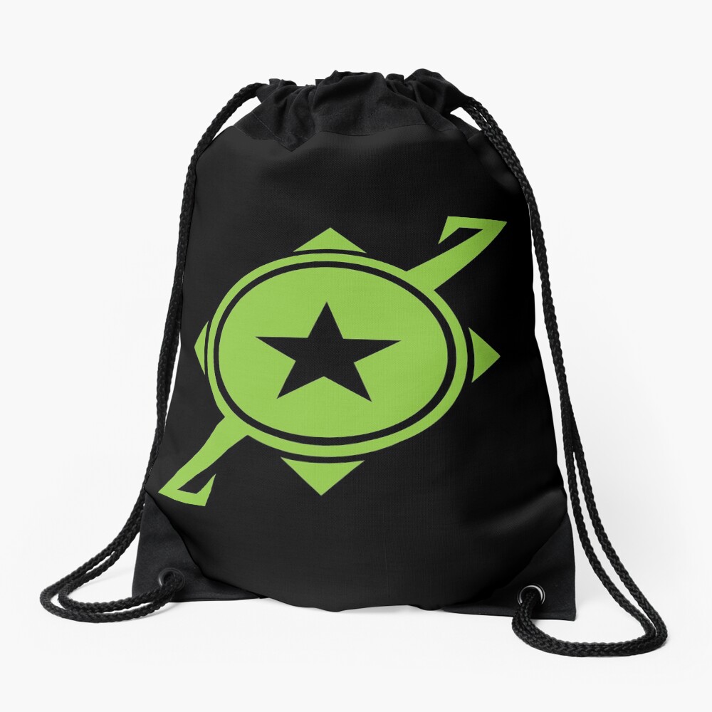 Galaxina Planet Logo - Lime Green Drawstring Bag