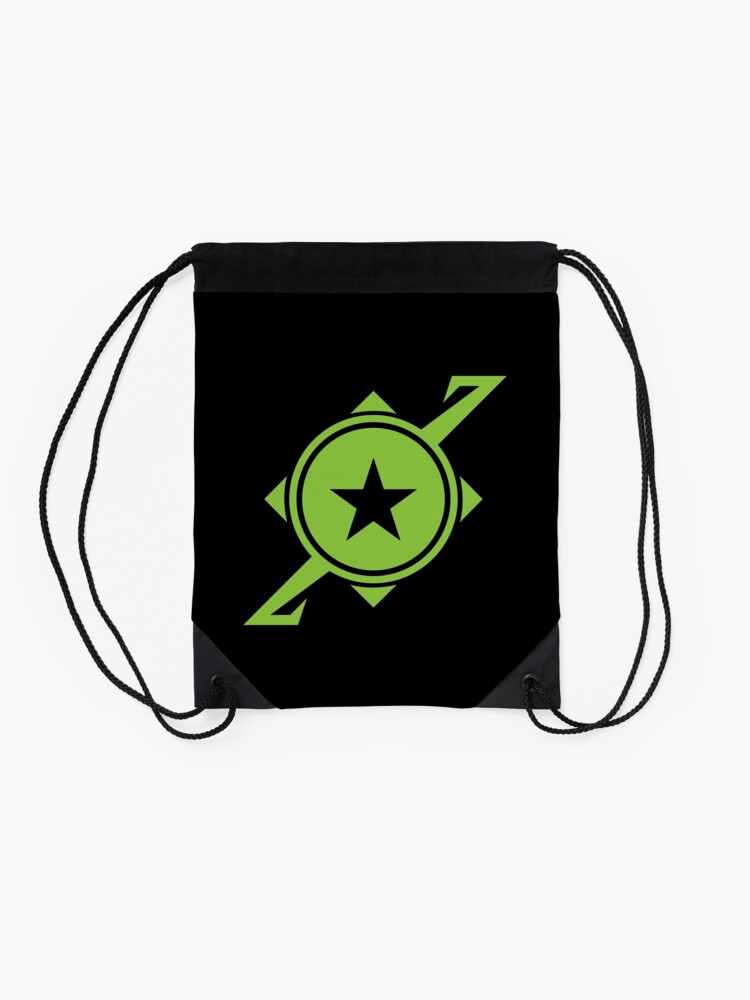 Alternate view of Galaxina Planet Logo - Lime Green Drawstring Bag