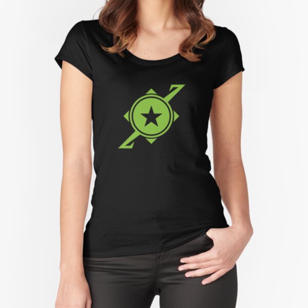Galaxina Planet Logo - Lime Green Fitted Scoop T-Shirt