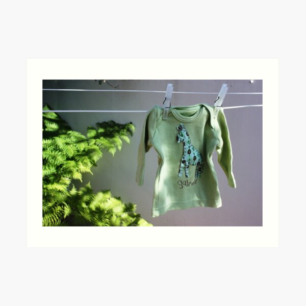 Baby's green shirt on the line Art Print