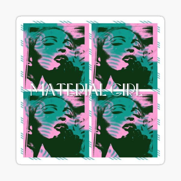 Material girl silhouette pop art Sticker
